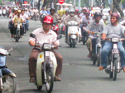 Scooter Traffic In Saigon